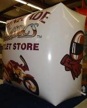 Giant helium cube shape inflatable with motorcycle logo