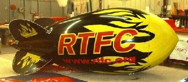 Arizona Balloons® black color blimp with RFTC logo